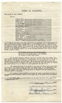Agreement Signed by a Bevy of Hollywood Stars: Humphrey Bogart, Lauren Bacall, Joseph Cotten, Barbara Stanwyck & More -- The Movie Stars Invest in an Oil Venture in 1952